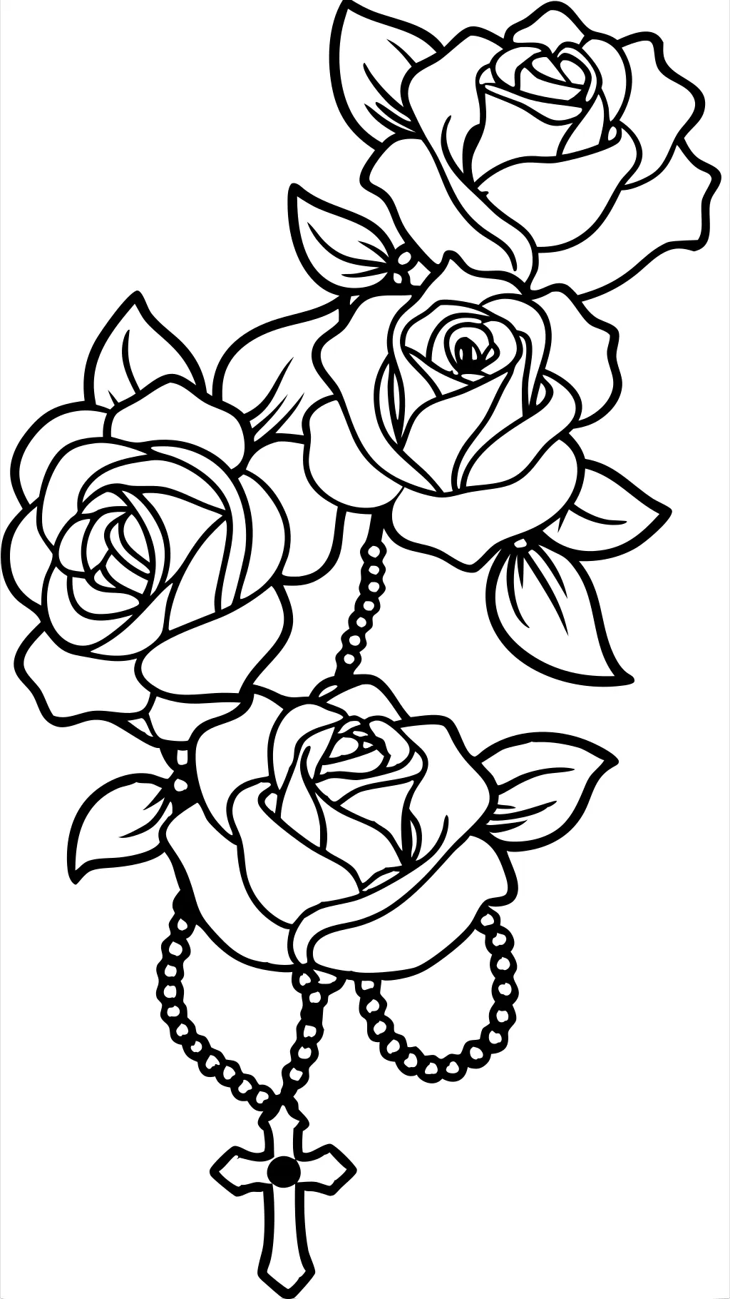 tattoo coloring pages rosary and rose